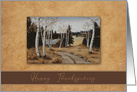 Thanksgiving, Painting of a Cabin in the Meadow, Fall Mountain Scene, card