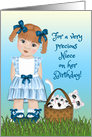 Birthday For a Young Niece, with Kittens in a Basket card