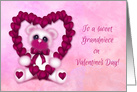 Valentine for a Grandniece, Pink Teddy Bear Holding a Heart card