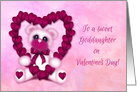 Valentine for a Goddaughter, Pink Teddy Bear Holding a Heart card
