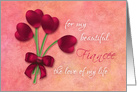 Valentine For My Fiancee, Heart Flower Bouquet card