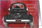 Happy Anniversary on Valentine’s Day for Husband Vintage Truck, card
