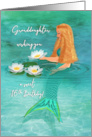 Sweet 16th Birthday for Grandaugther, Mermaid Lilies Watercolor card