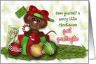 Christmas for Great Granddaughter, Adorable Christmas Mouse Present card