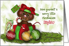 Christmas for Nephew, Adorable Christmas Mouse in a Present card