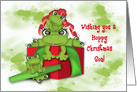 Hoppy Christmas for Son, Frogs in a Christmas Present card