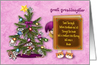 Christmas, Great Granddaughter, Little Girl Hiding, Mice in Tree card