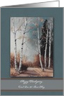 Thanksgiving, Customize Name, Painting of Birch Trees in the Fall card