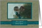 Christmas, For Dad and Stepmom, Birds in Tree Branch Art card