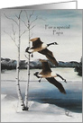 Christmas For Papa Painting Flying Canadian Geese card