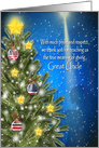 Military Christmas, Great Uncle, Patriotic Ornaments Pride, Respect card