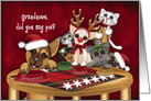 Christmas, For a Grandniece, Puppies, kittens Waiting for Pie card