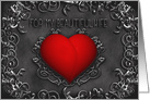 Valentine My Beautiful Wife Valentine Red Heart Sliver Flourishes card