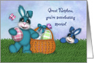 Easter for a Great Nephew, Adorable Bunnies Basket of Colored Eggs card