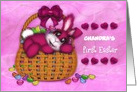 1st Easter Custom Name, Bunny Basket Full of Jelly Beans card