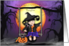 Halloween for a Daughter Little Witch on a Swing card