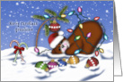Christmas for a Grandniece Bear Tangled Lights card