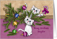 Christmas For a Daughter Mischievous Kittens card