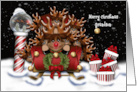 Christmas for Grandson Nine Reindeer in Sleigh North Pole card