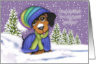 Christmas for a Grandniece Dachshund Dressed for Winter card