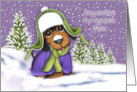 Christmas Stepson Dachshund Dressed for Winter card