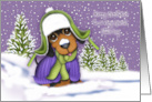 Christmas for a Young Boy Dachshund Dressed for Winter card