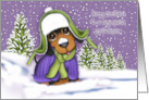 Christmas for a Great Nephew Dachshund Dressed for Winter card
