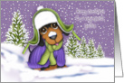 Christmas for a Godson Dachshund Dressed for Winter card