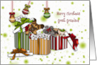 Christmas for a Great Grandson Puppies Kittens and Presents card