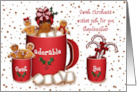 Christmas for a Stepdaughter Ethnic Girl in a Cup of Coco card