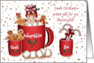 Christmas for a Stepdaughter Girl in a Cup of Coco card