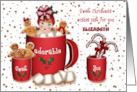 Christmas for a Customize with Any Name Girl in a Cup of Coco card