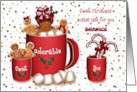 Christmas for a Customize with Any Name Ethnic Girl in a Cup of Coco card