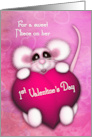 1st Valentine’s Day for a Niece Sweet Mouse With a Heart card