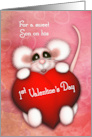 1st Valentine’s Day for a Son Sweet Mouse With a Heart card