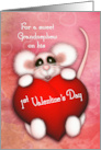 1st Valentine’s Day for a Grandnephew Sweet Mouse With a Heart card