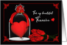 Valentine’s Day for Your Fiancee Red Heart Under Glass with Roses card