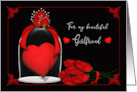 Valentine’s Day for Your Girlfriend Red Heart Under Glass with Roses card