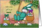 Easter Customize with Any Name Bunny on Swing Basket Full Bunnies card