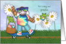 Easter for a Grandson Bunny on a Skateboard card