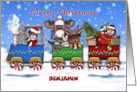 Christmas Train Customize with Any Name Santa Bear and Forrest Animals card