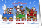 Christmas Train 1st Christmas Customize with Any Name card