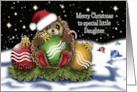 Christmas For a Special Daughter Hedgehog With Christmas Ornaments card