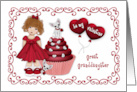 Valentine for Great Granddaughter Puppy on a Cupcake Heart Balloons card