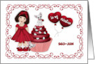 Valentine for a Asian Girl Customize With Any Name Puppy on a Cupcake card