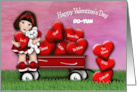 Valentine for Asian Girl Customize with Any Name Wagon Full of Hearts card
