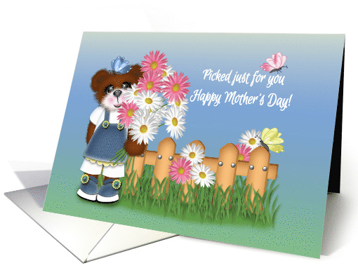 Mother's Day from Daughter, Blue Jean Girl in Garden card (1561578)