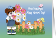 Mother’s Day from Daughter, Blue Jean Girl in Garden card