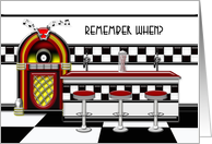 Funny Birthday for Adult, Retro Soda Fountain with Jukebox card