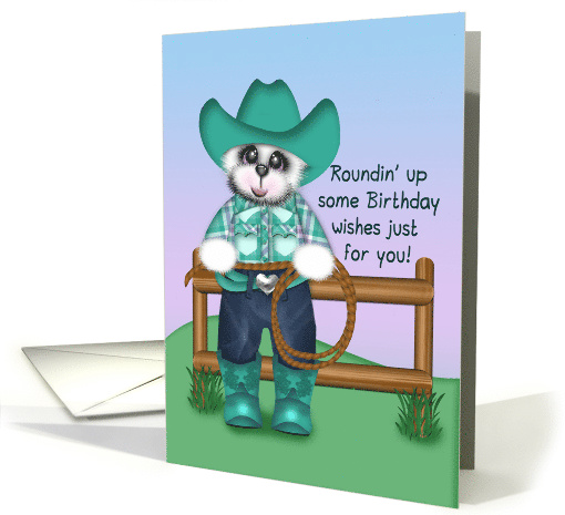 Cowgirl's Birthday for Young Girl , Roundin Up Birthday Wishes card